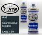 Preview: Audi, Cosmos Blue Metallic, LX5E / B9: 400ml Sprühdose + 400ml Klarlack - Set, von ATW Autoteile West.